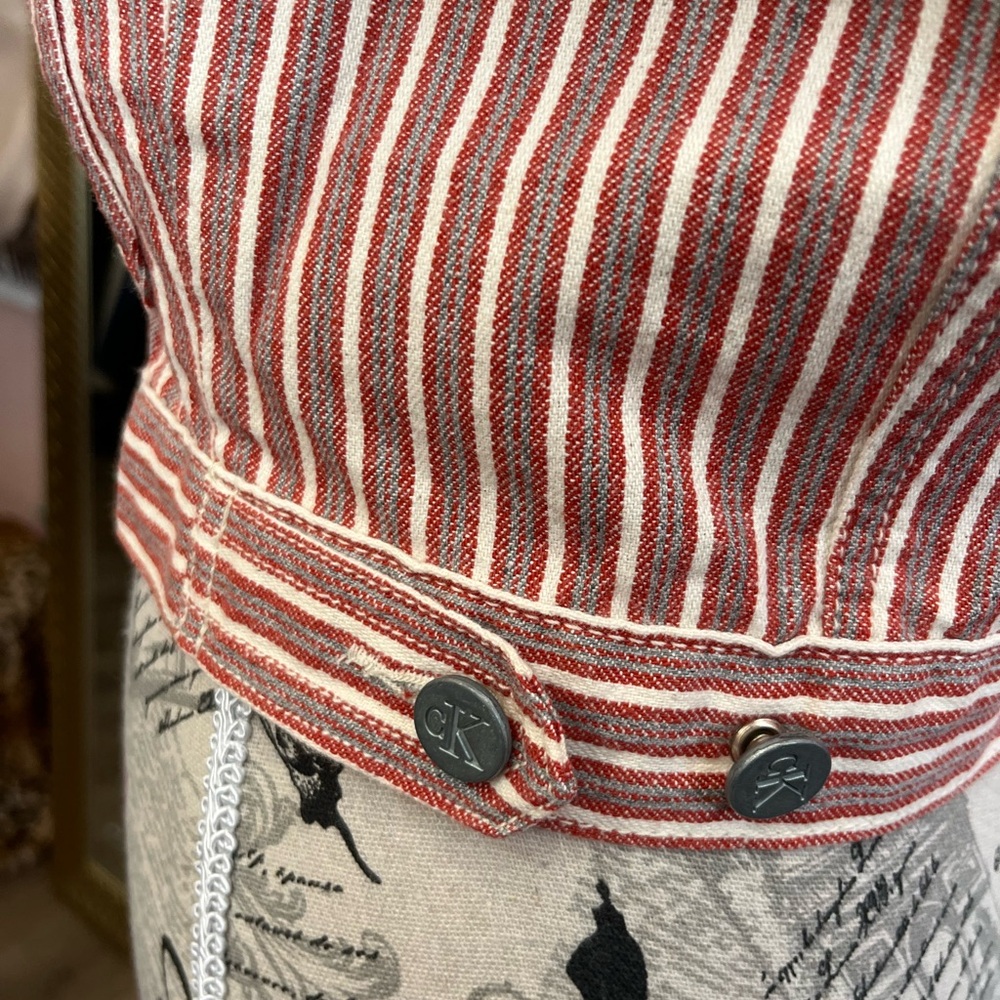 Calvin Klein Red Striped Sleeveless Vest - Picture 3 of 7